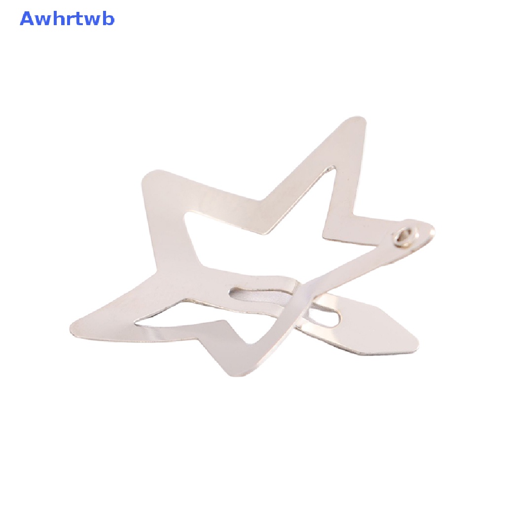 Set 4 Kẹp Tóc Hình Ngôi Sao Màu Bạc Phong Cách Tối Giản Cho Nữ Mới