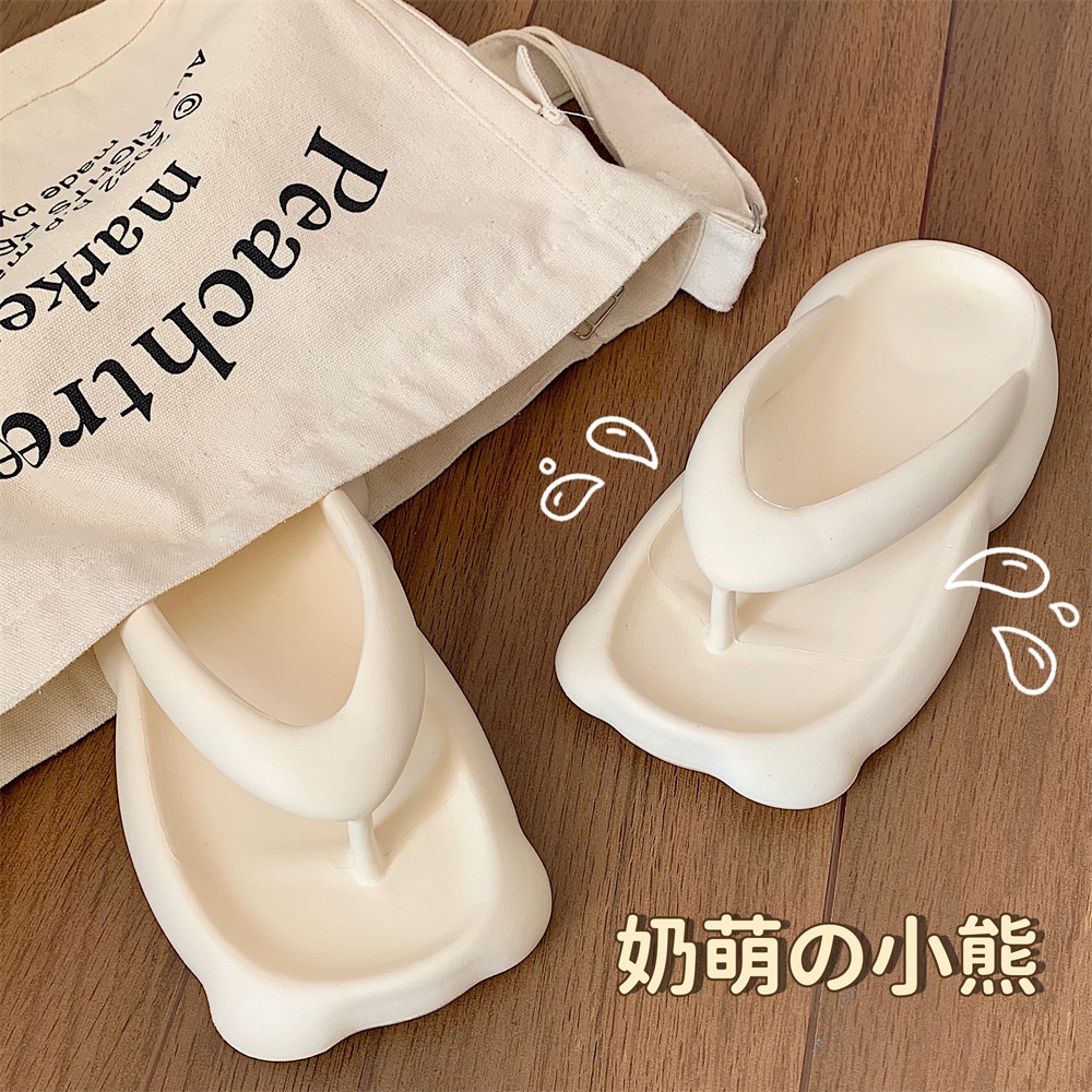 Dép Sandal Xỏ Ngón eva Đế Dày Mềm Mại Thiết Kế Tai Gấu Dễ Thương Thời Trang Mùa Hè Dành Cho Học Sinh Nữ