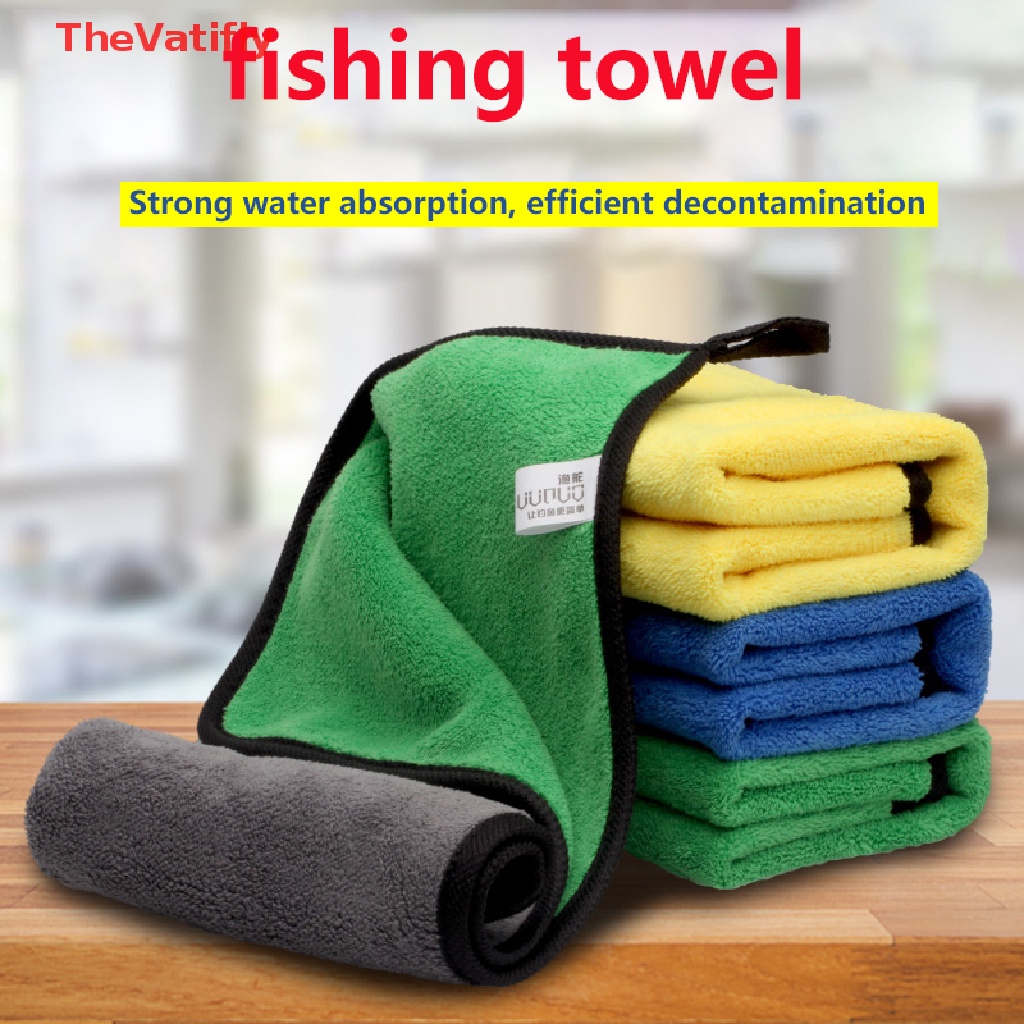 [Thevalifly] Khăn Cotton Dày Hai Màu Sắc Làm Sạch Câu Cá Chuyên Nghiệp Ngoài Trời