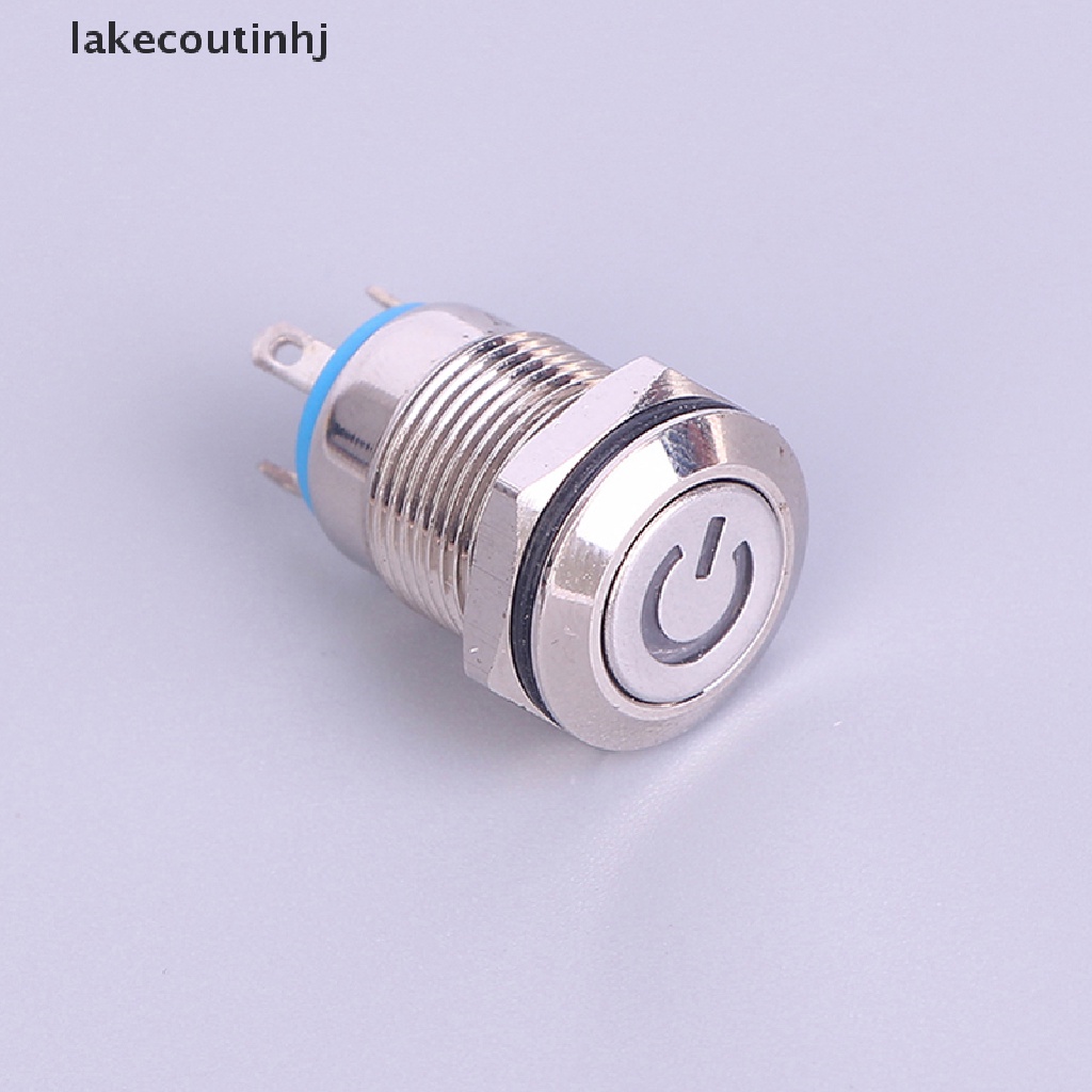 Nút Công Tắc Nhấn Chống Thấm Nước Màu Đen Bằng Kim Loại 12mm 12V