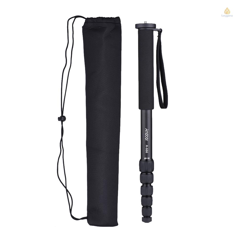 Gậy Chụp Ảnh Andoer A-666 181cm / 5.9ft Bằng Nhôm Có Thể Thu Gọn 6 Phần Tối Đa Túi Đựng Máy Quay Video 10kg / 2Lbs 10kg Chuyên Dụng Cho Studio