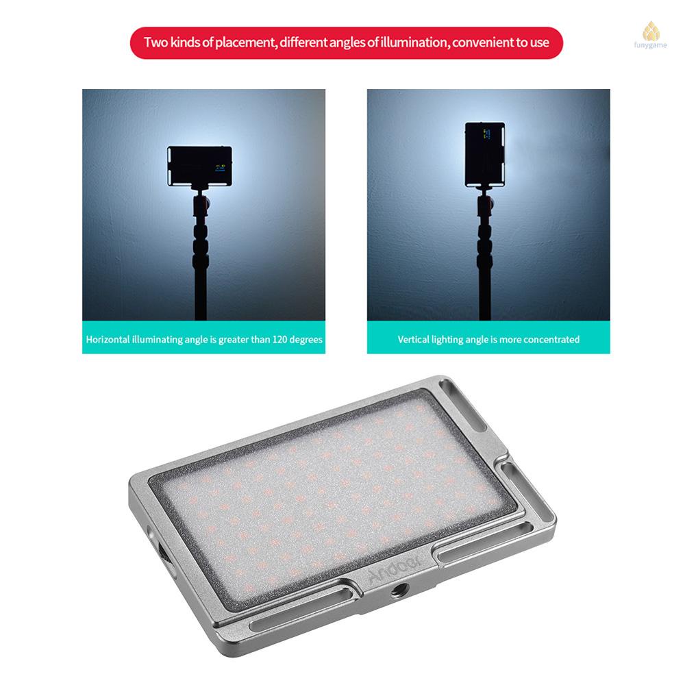Bảng Đèn LED Andoer 2800mAh Với Lỗ Vít 1 / 4 Inch 3500K-5700K 96 Bóng Cho Máy Ảnh DSLR Thông Minh