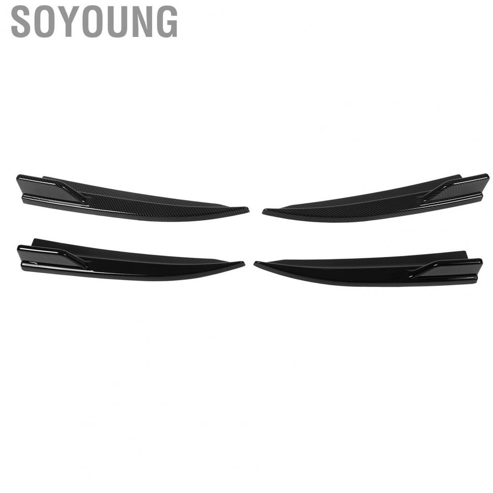 Soyoung Rear Bumper Side Splitters Diffuser Easy Installation Colorfast for Car