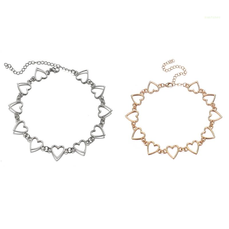 Vòng cổ Mặt Trái Tim Rỗng Đơn Giản Thời Trang Cho Nữ