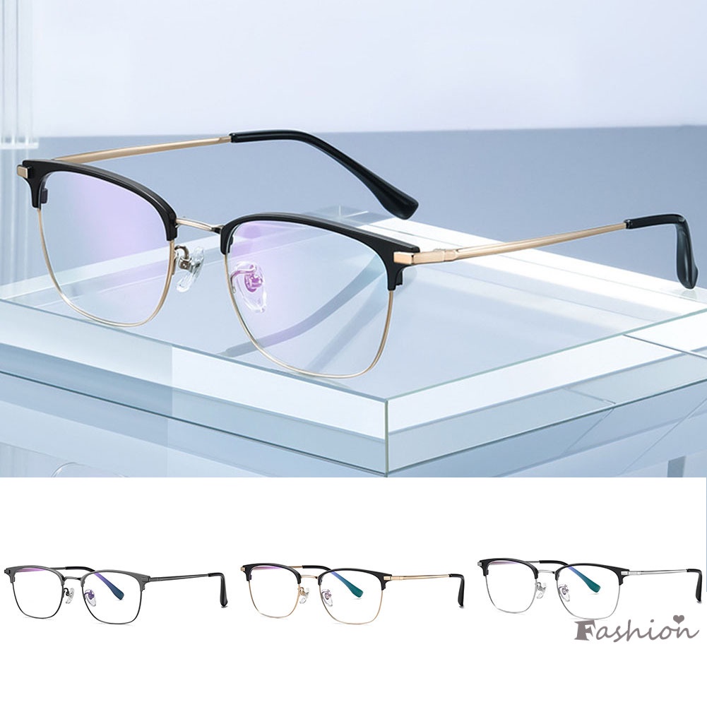 Mắt Kính Gọng Chữ Nhật Phẳng Không Thể Tháo Rời Trang Trí Cho Thanh Thiếu Niên