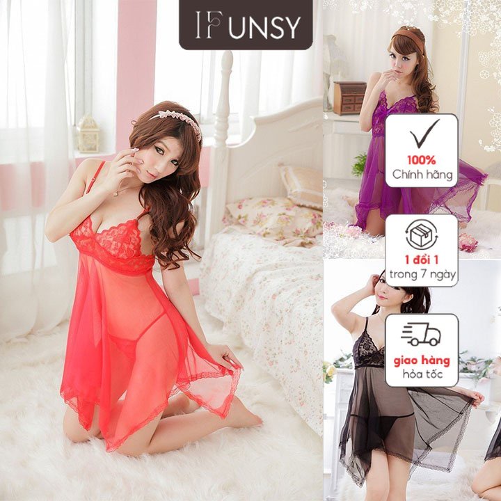 Đầm ngủ sexy ⚡mỏng kèm quần chip⚡ (SEXY MỎNG nhiều màu) - N221