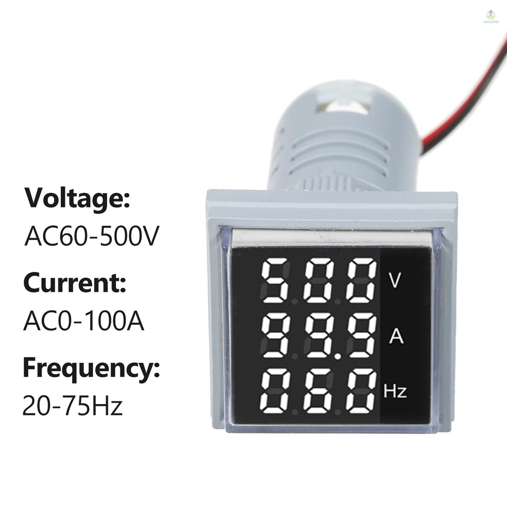 Vôn Kế Kỹ Thuật Số Mini AC60-500V AC0-100A 2