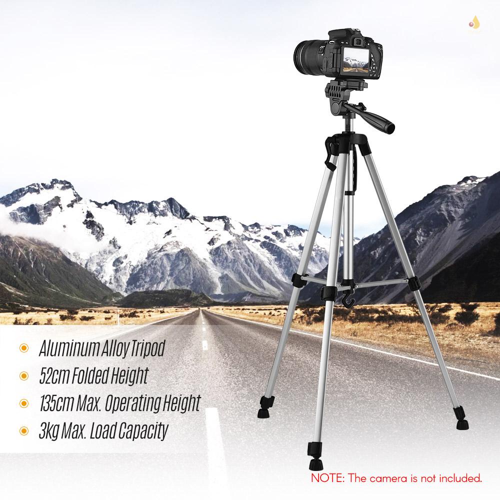 Andoer Giá Đỡ Ba Chân Bằng Hợp Kim Nhôm Tải Trọng Tối Đa 3kg Chân Đế Tăng Chiều Cao 135cm / 53in Với Túi Đựng Điện Thoại / Máy Ảnh DSLR