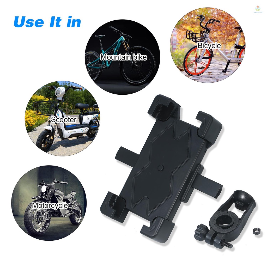 Giá Đỡ Điện Thoại Gắn Tay Lái Xe Đạp Có Thể Tháo Rời Xoay 360 Độ Tương Thích Với Điện Thoại 4.0-6.5in