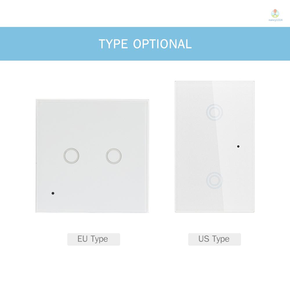 Công TắC ĐèN Wifi EU 2 Gang 2.4GHz Hỗ Trợ APP ĐiềU KhiểN Từ Xa Cho Alexa Google Home &amp; Iftt