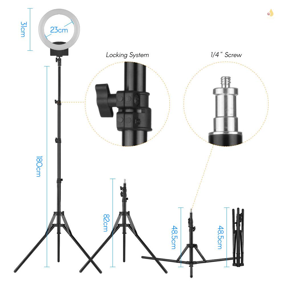 Vòng Đèn LED Trợ Sáng Chụp Ảnh Studio 12 Inch 30W LCD 3200K-5600K Bi Có Thể Điều Chỉnh Nhiệt Độ Kèm Giá Đỡ 1.8M