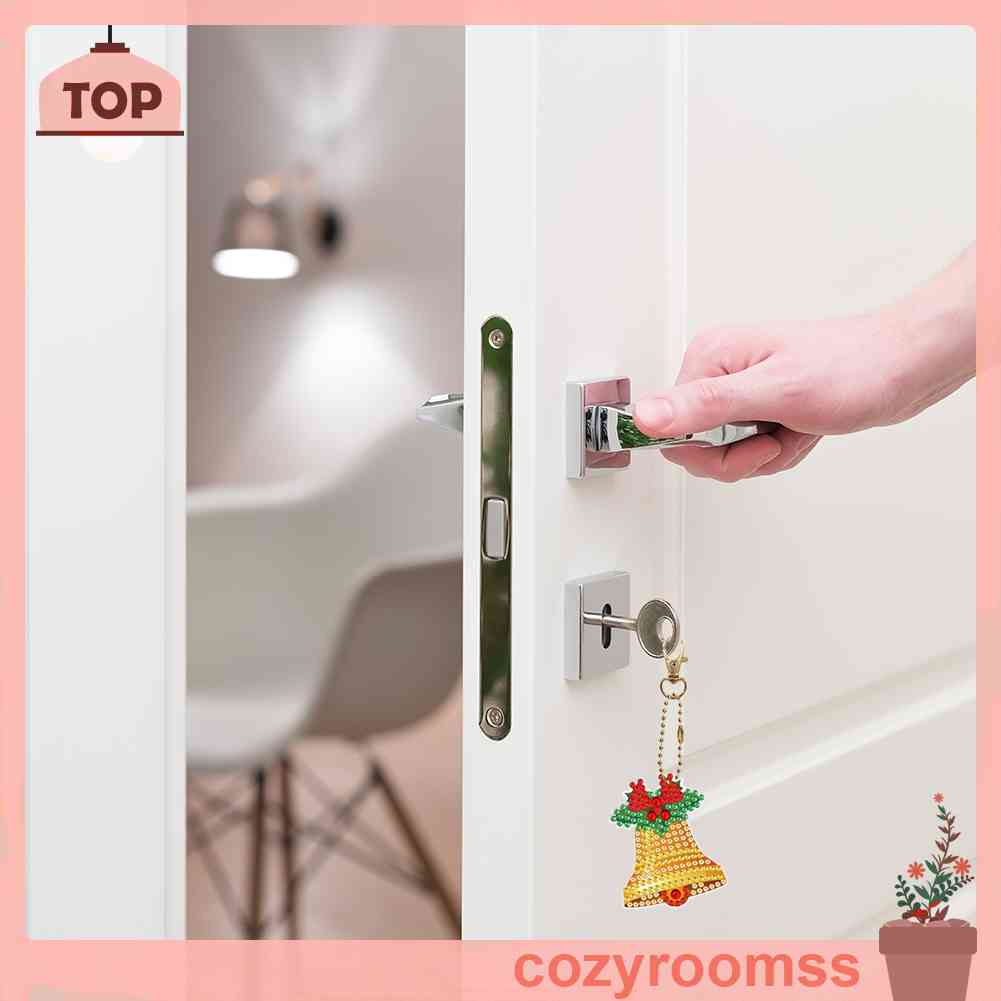 Set 8 Móc Khóa Đính Hạt Acrylic Toàn Diện DIY Hình Kim Cương Giáng Sinh