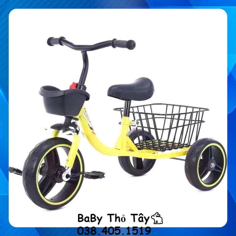 Xe đạp 3 bánh, xe đạp trẻ em có giỏ đồ lớn đằng sau đủ màu cho bé