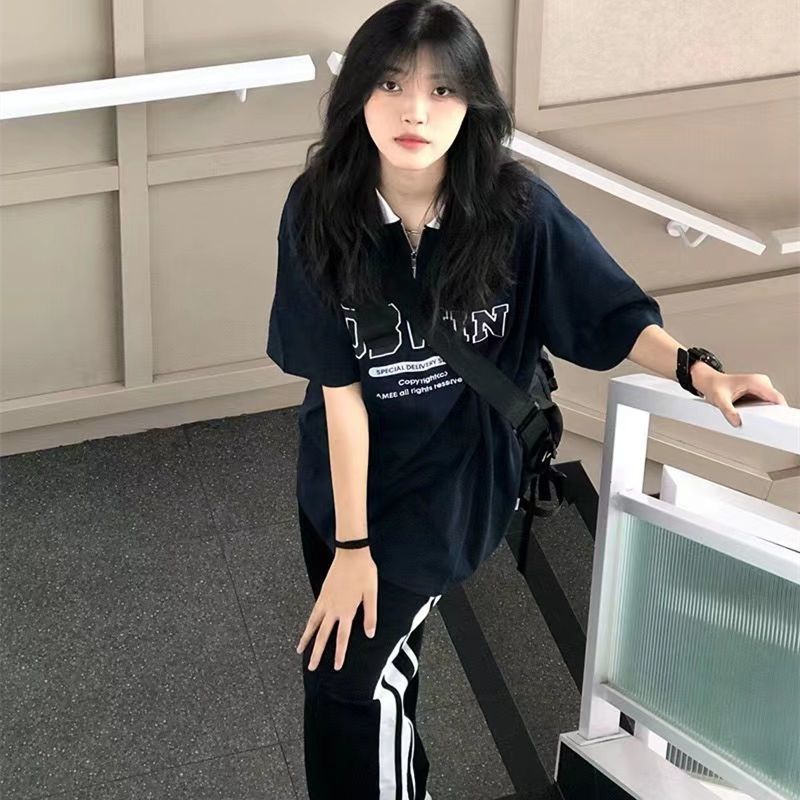 Áo polo Tay Ngắn Dáng Rộng Phong Cách Vintage Dành Cho Nữ