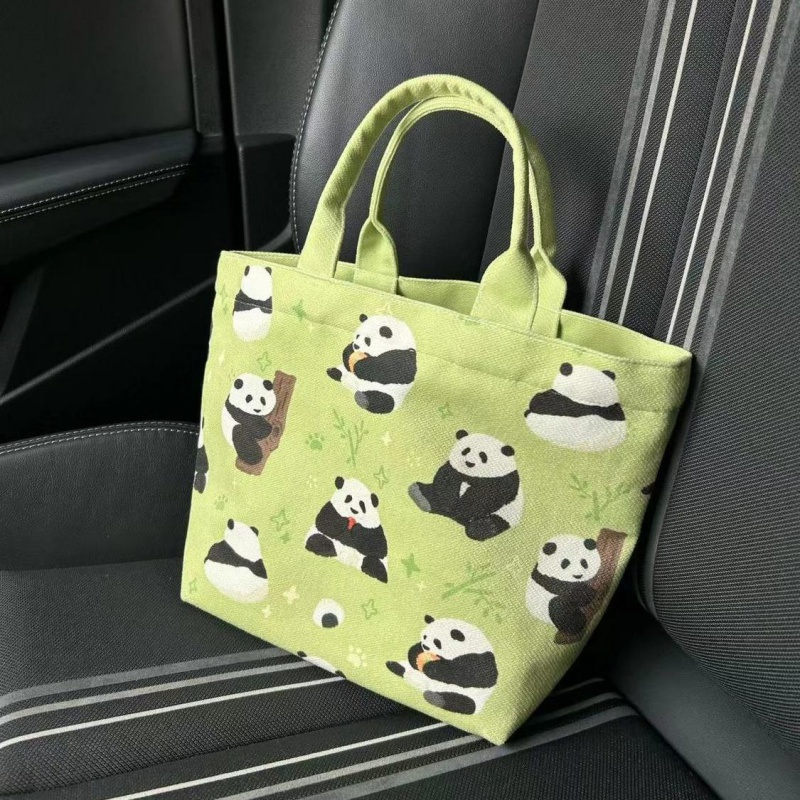 Túi Xách Canvas Họa Tiết Gấu Trúc Hoạt Hình Hàng Mới Dành Cho Học Sinh