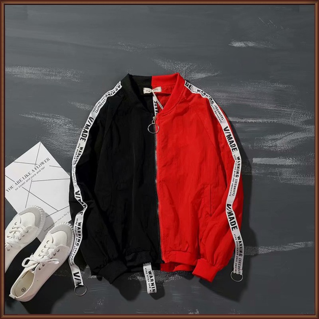 Áo Khoác Khóa Kéo Hai Màu Thoáng Khí Thời Trang Cho Nam