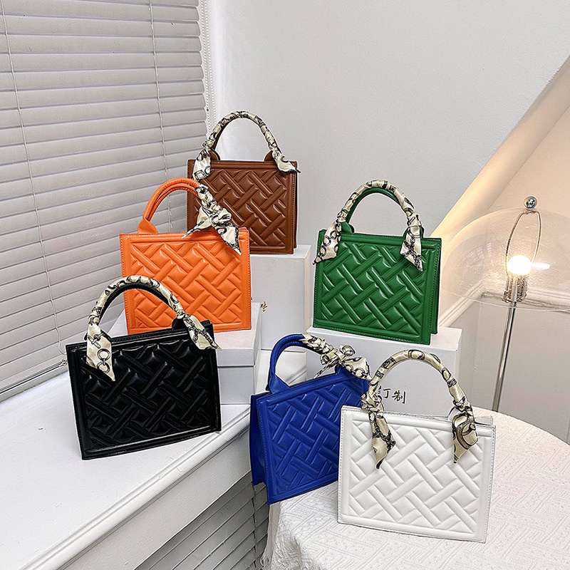 Túi Xách JASMIN NOIR Tote Hộp Nhỏ Hai Dây Đeo Khăn Choàng Kẻ Sọc Caro Thời Trang Thường Ngày Cho Nữ