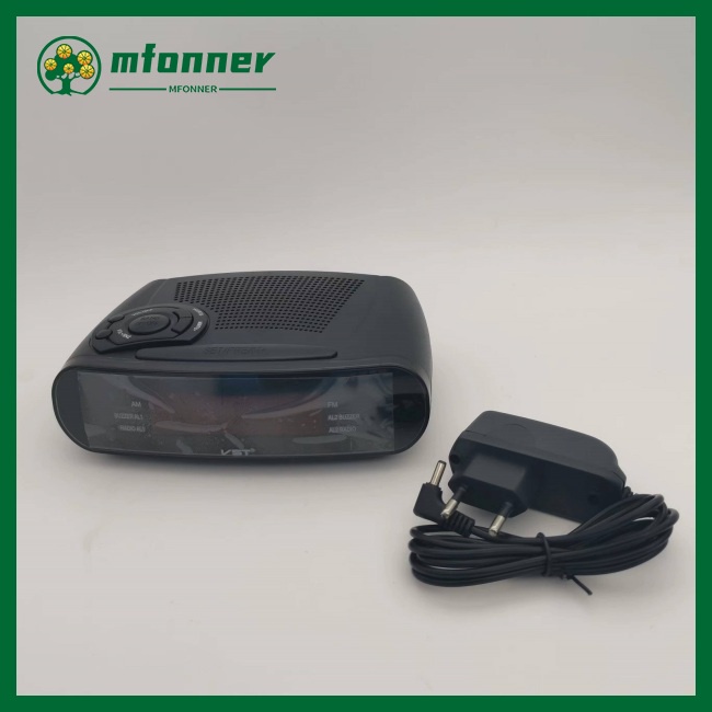 Đồng Hồ Báo Thức Kiêm Đài FM AM / FM Màn Hình LED Kỹ Thuật Số Hỗ Trợ Pin Có Chức Năng Dự Phòng