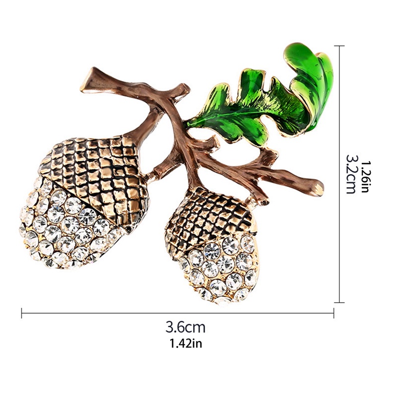 Ghim Cài Áo Hình Quả Thông Đính Đá Nhân Tạo Thời Trang