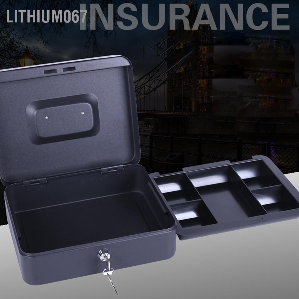 Lithium067 Hộp đựng tiền nhỏ có khóa Nhiều ngăn Mở hộp di động bằng thép không gỉ tay cầm