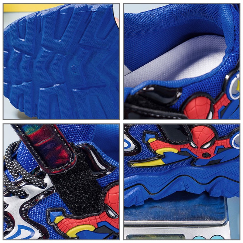 Annie Giày Thể Thao Lưới Thoáng Khí Hình Người Nhện Hoạt Hình Cho Bé Trai