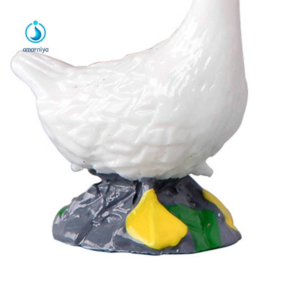 2 Tượng Vịt Con Trắng Dùng Trang Trí Tiểu Cảnh