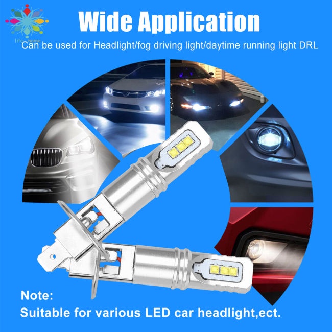 Bộ 2 Đèn Pha Led H1 Drl 160w 6000k 12000lm Siêu Sáng Chuyên Dụng Cho Xe Hơi