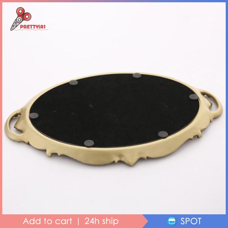 [Prettyia1] Khay Đựng Đồ Trang Sức / Nước Hoa Có Gương Trang Điểm Phong Cách Retro