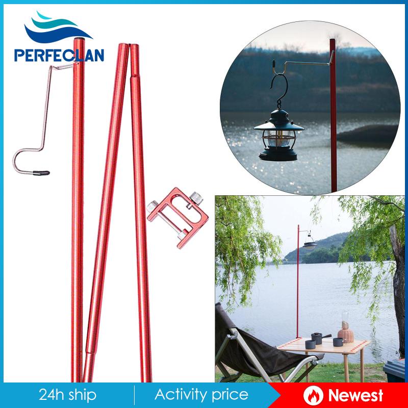 [Perfeclan] Giá Đỡ Đèn Cắm Trại Ngoài Trời Có Móc Treo Màu Đỏ