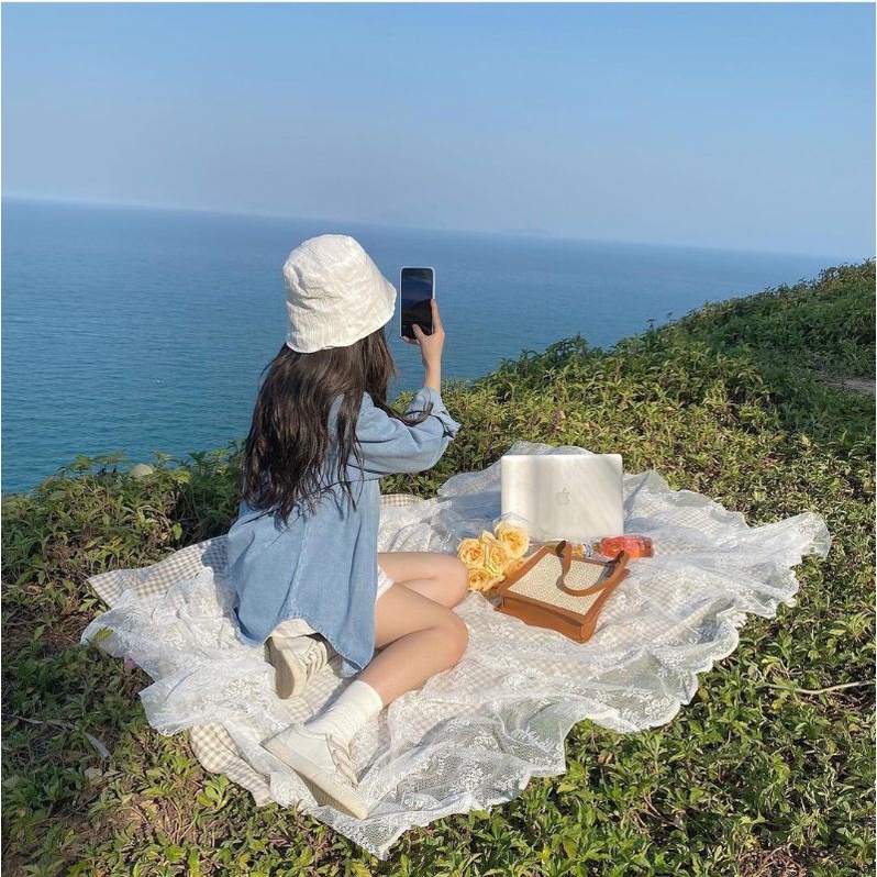 Khăn Ren Hoa Trải Picnic