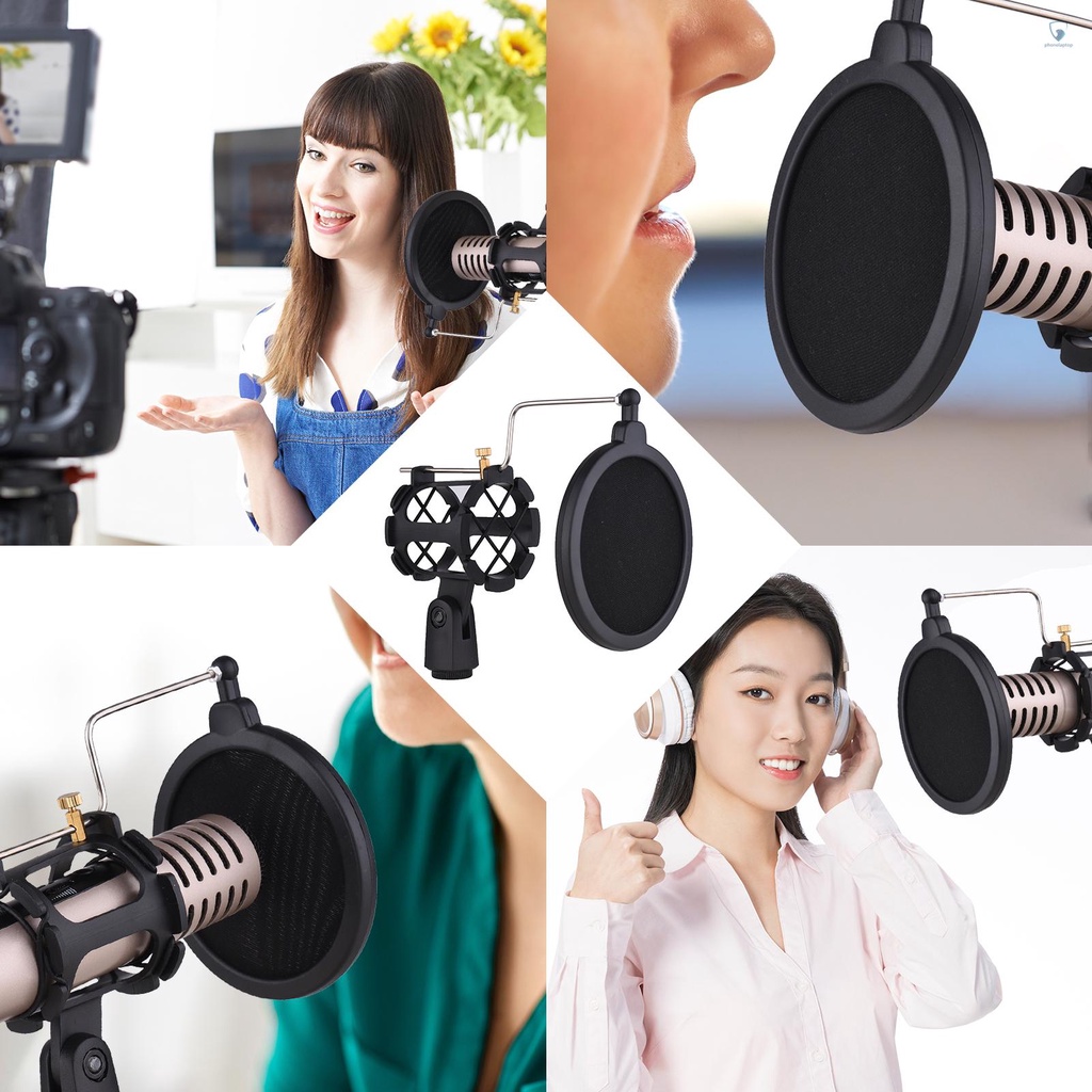 Giá Đỡ Micro Chống Rung Đường Kính 2cm - 4cm Bằng Nhựa Chống Rung Kèm Ốc Vít Chuyên Dụng