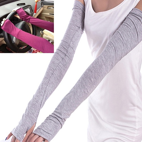 Găng Tay Cotton Dài Hở Ngón Giữ Ấm Thời Trang Cho Nữ