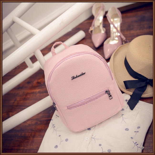 Ba Lô Da PU Mềm Mini Màu Kẹo Ngọt Thời Trang Cho Nữ