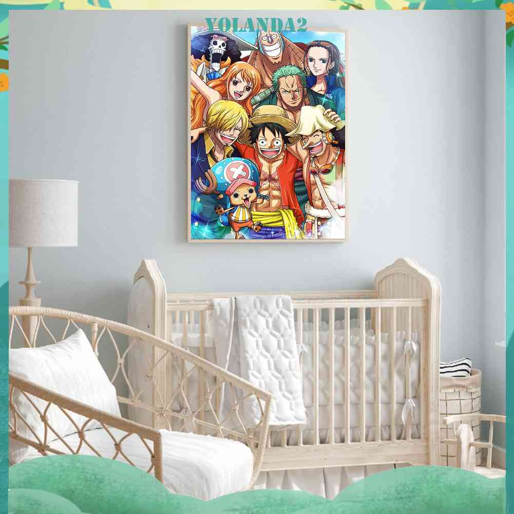 Bộ Tranh Đính Đá 5D Tự Làm Họa Tiết One Piece Độc Đáo