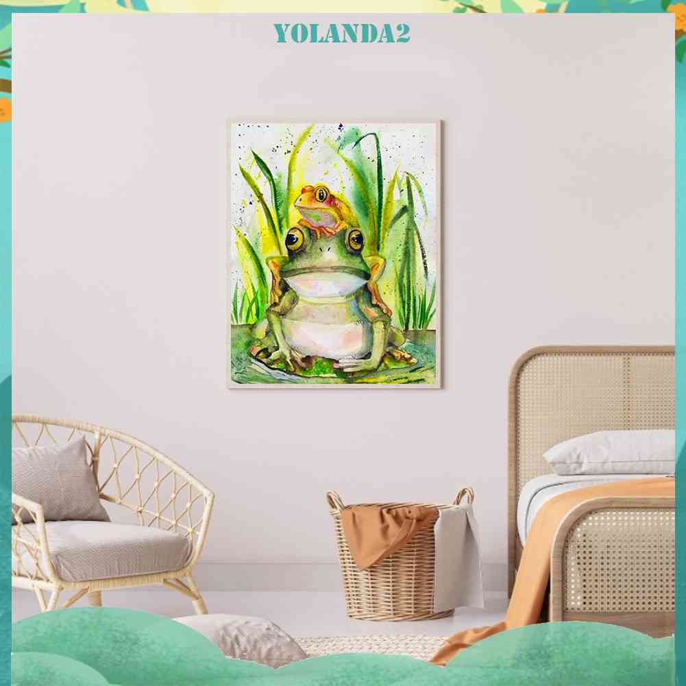 Bộ Tranh Đính Đá 5D Họa Tiết Chú Ếch Độc Đáo DIY Dùng Trang Trí Nhà Cửa