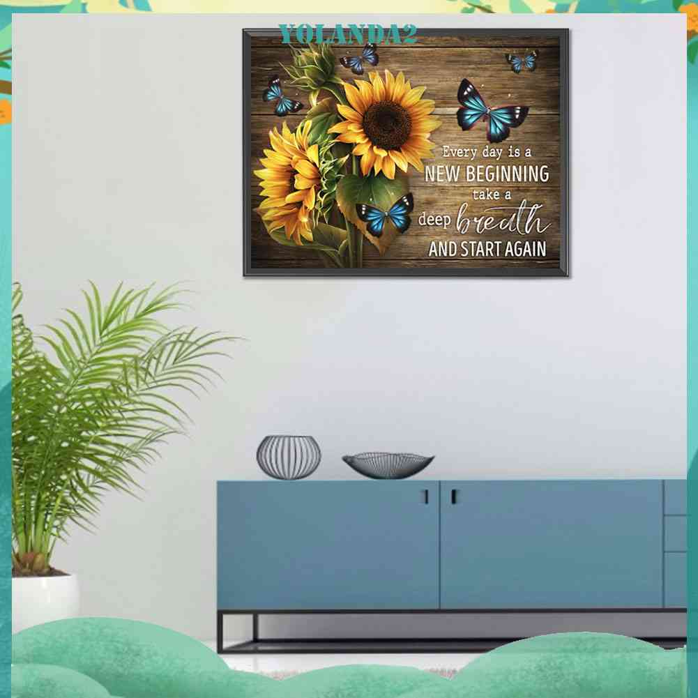 Bộ Tranh Đính Đá 5D Tự Làm Toàn Diện Hình Hoa Cúc Và Chữ Cái