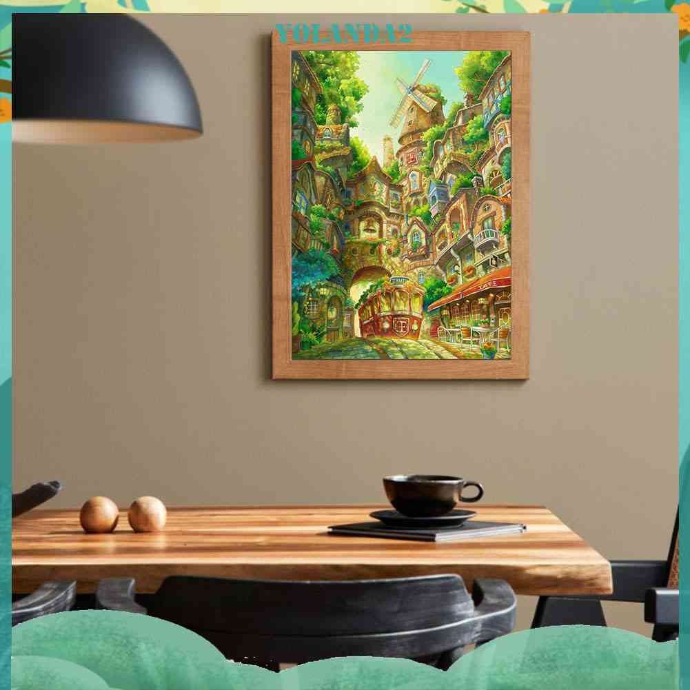 Tranh Đính Đá Kim Cương Toàn Bộ 5D DIY Hình Lâu Đài