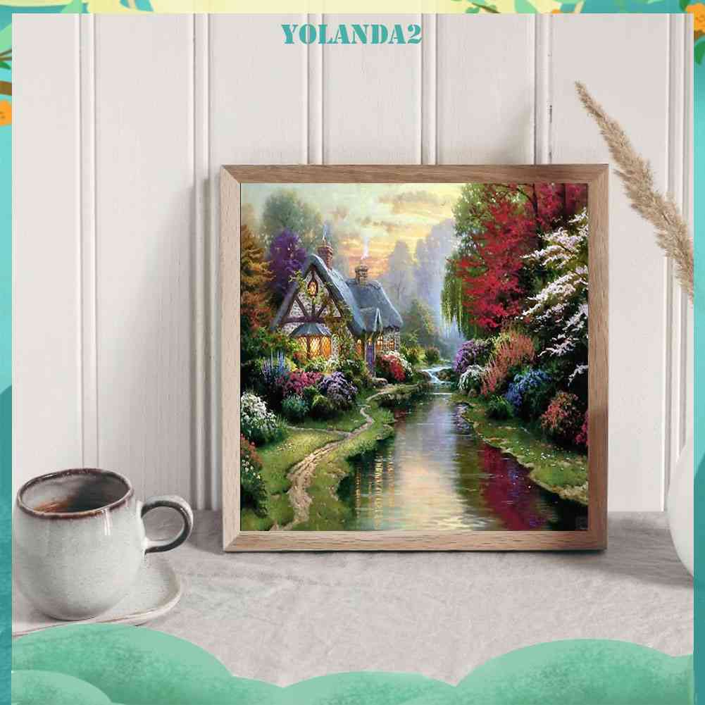 Bộ Tranh Đính Đá Tự Làm Toàn Diện Họa Tiết Phong Cảnh Trang Trí Phòng Ngủ