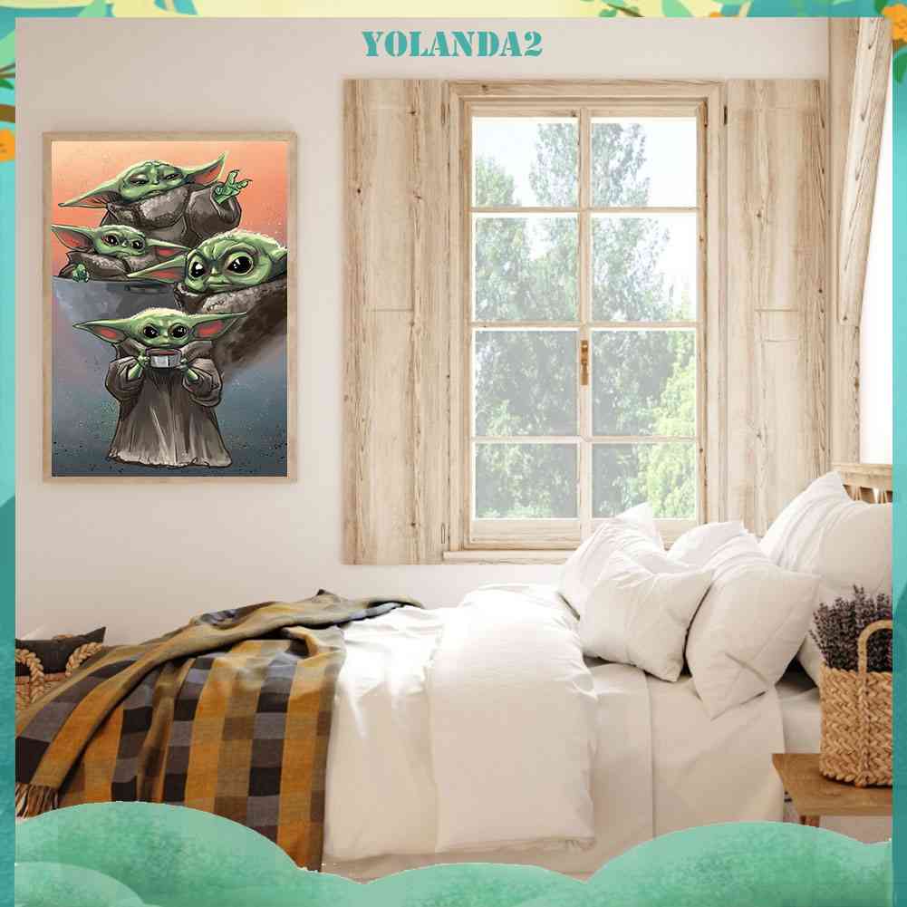 Bộ Tranh Đính Đá 5D Tự Làm Hình Yoda Hoạt Hình