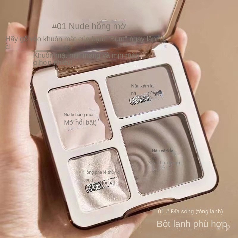 Bảng Phấn Bắt Sáng Bốn Màu Sắc Tông Lì Làm Sáng Da