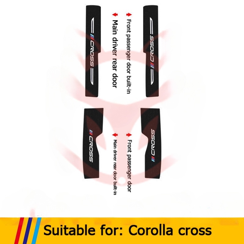 Miếng Dán Sợi Carbon Chống Trầy Trang Trí Bảo Vệ Bàn Đạp Xe Hơi TOYOTA CROSS 2019-2022COROLLA CC