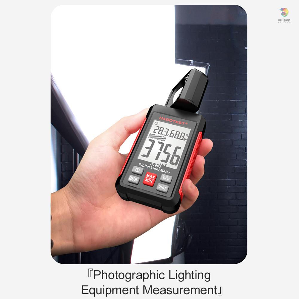 Máy Đo Độ Ẩm Kỹ Thuật Số HABOTEST HT603 200,000 Lux Có Màn Hình Hiển Thị LCD