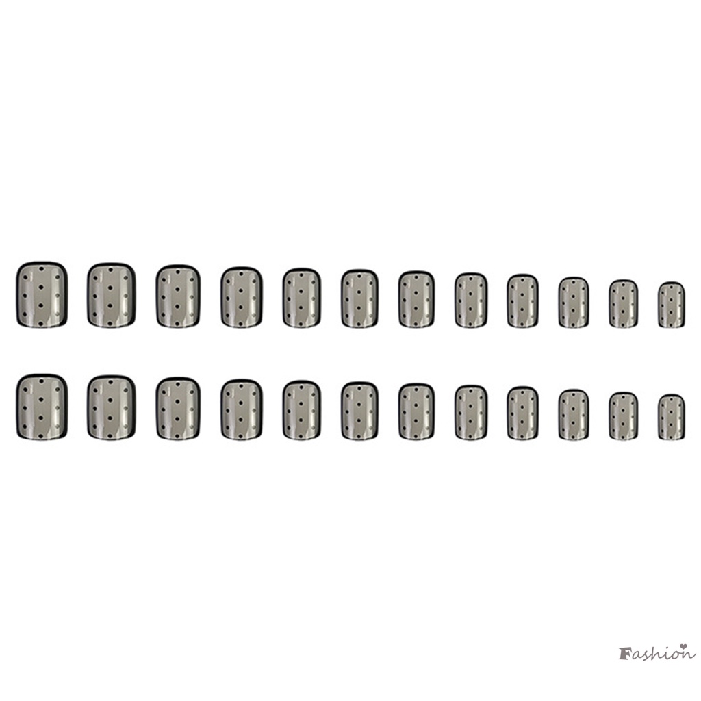 Móng Tay Giả Ngắn Màu Đen Trong Mờ Chống Nhòe