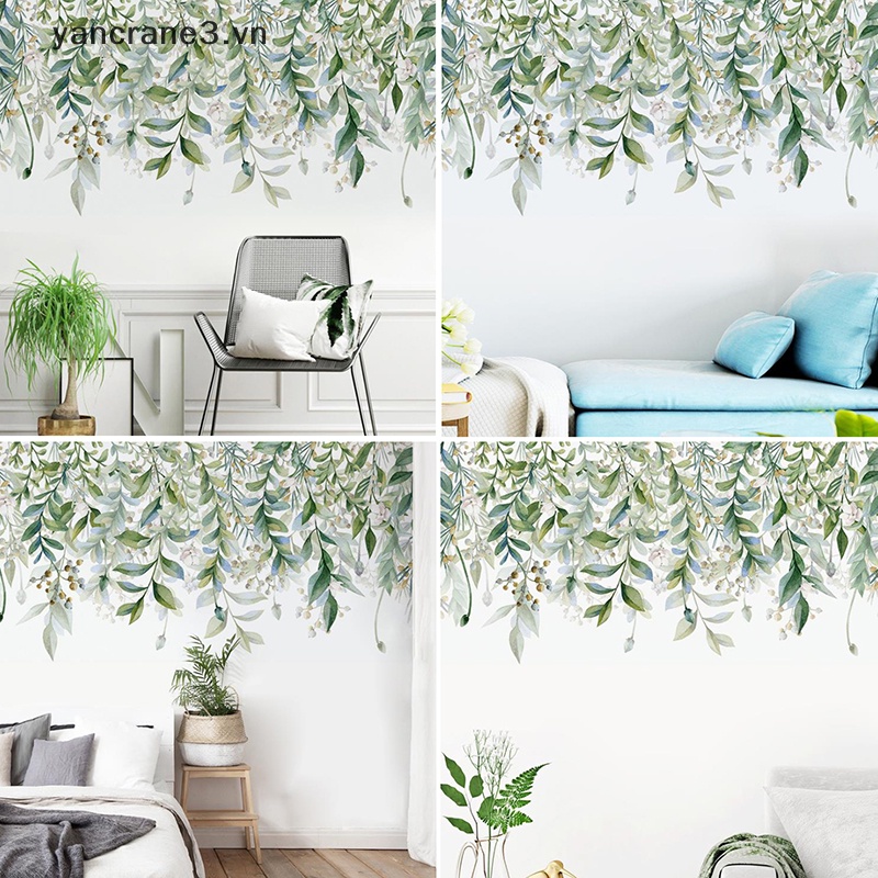Đề Can Dán Tường / Cửa DIY Họa Tiết Lá Cây Xanh Trang Trí Phòng Khách / Phòng Ngủ 3.vn