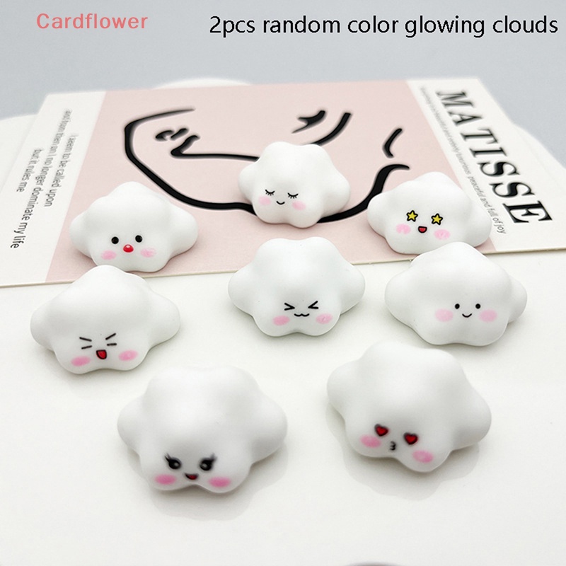 Bộ 2 Phụ Kiện Trang Trí Hình Đám Mây 3D Bằng Nhựa Phát Quang DIY Mới