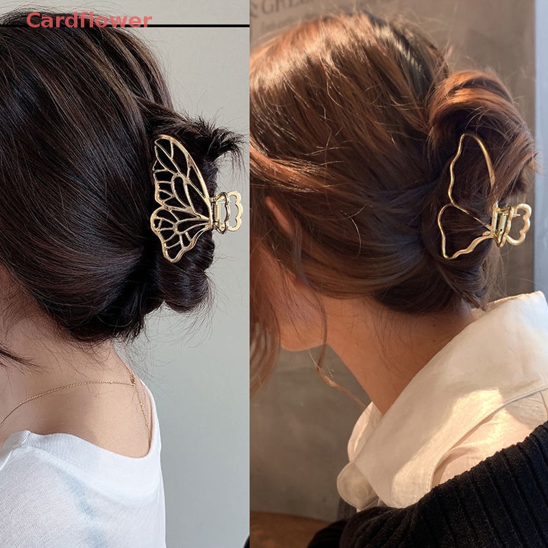 Kẹp Tóc Bướm Kim Loại Màu Vàng Thời Trang Thanh Lịch