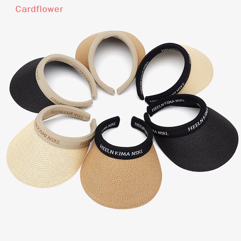 < Cardflower > Mũ Cói Chống Nắng / Tia UV Hở Chóp Gấp Gọn Được Thời Trang Đi Biển Mới Cho Nữ