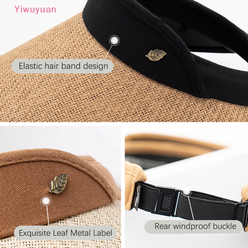 < Yiwuyuan > Mũ Cói Rộng Vành Chống Nắng / Tia UV Có Thể Gập Lại Hợp Thời Trang Đi Biển Du Lịch Cho Nữ Mới