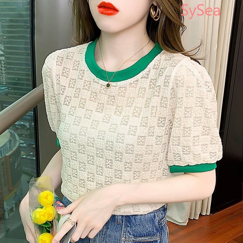 Áo Ren Lỗ Cổ Tròn Thời Trang Thanh Lịch Cho Nữ