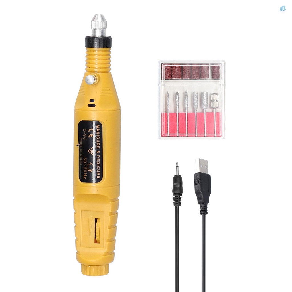 Bộ Máy Mài Móng Tay Mini Sạc USB (s2mwvn) Cầm Tay Với 6 Đầu Mài Tùy Chỉnh Tốc Độ